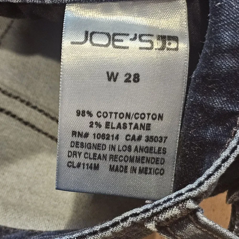 Joe's Jeans Womens Dark Wash Stretch Denim The Icon Skinny 3 Zip Pockets Size 28